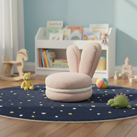 Tabouret enfant moderne et portable avec dossier rotatif à 360 degrés en forme de lapin, idéal pour le salon, la chambre d'enfant et la maternelle