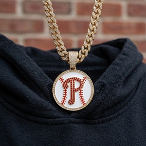 <span class=keywords><strong>Collier</strong></span> pendentif lettre Philadelphia style baseball, tendance, polyvalent, personnalisé, avec diamant, de marque de mode - Product Image 3