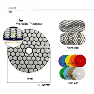 Абразивный инструмент для шлифовки мрамора, 4 дюйма, 1,5 мм, OEM, гибкий полировальный диск с алмазным напылением на смоляной связке для гранита и кварца - Product Image 5