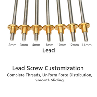 Custom Lead Screws Trapezoidal Thread Rods for 3D Printers and Stepper Motors T5 T6 T8 T10 T12 with T Nuts