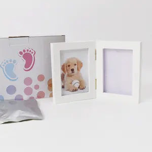Gatto e cane pet clay paw stampa commemorativa ombra scatola cerniera cornice per foto per gli appassionati di animali domestici