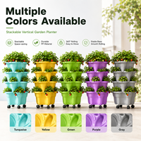 Jardinière Verticale Empilable Esthétique sur Roues, Écologique, pour Plantes Succulentes, avec Trous de Drainage, Décorative et Moderne