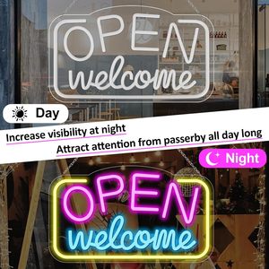 Open LED Neon <b>Sign</b> Universal USB Powered Adjustable Brightness Shop Window Decorative Light Decorative Light Emitting Letters - Product Image 2