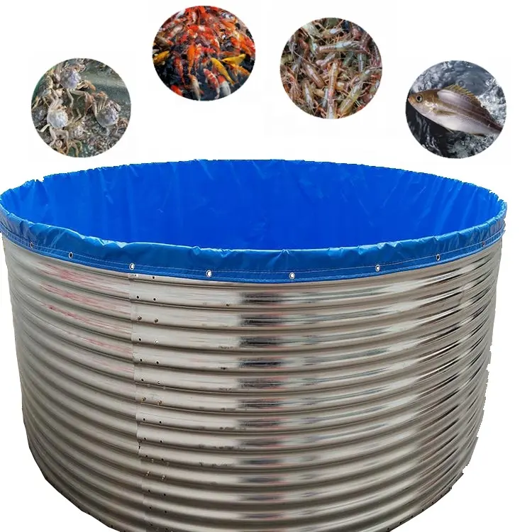 Réservoir d'eau pliable, cm, avec doublure en PVC, rond, pour Agriculture de poissons