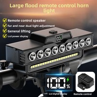 Phares de vélo LED avant et arrière, 9 LED, batterie au lithium rechargeable 2000mAh, étanche, klaxon, 7 modes, haute luminosité, électrique
