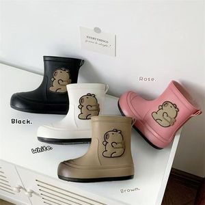Botas de Lluvia para Niños Capibara, Altura Media, Antideslizantes, Aislantes, para Uso Escolar, Resistentes al Agua, con Cierre de Botones - Product Image 1