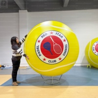 Balle de tennis gonflable géante de 10 pieds avec lumières LED, couleur/logo personnalisé, balle de padel pour la décoration d'événements sportifs/promotion/club