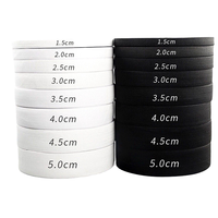 Bande élastique en polyester et latex – Ruban extensible tricoté haute ténacité 1,5-5 cm noir/blanc pour vêtements et textiles de maison