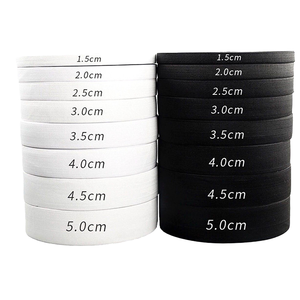 โรงงานขายส่งยางยืดโพลีเอสเตอร์/ลาเท็กซ์ถักคุณภาพสูง ขนาด 1.5-5 ซม. สีดำ/ขาว สำหรับอุปกรณ์ตกแต่งเสื้อผ้า/สิ่งทอภายในบ้าน - Product Image 1