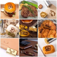 Sello de Marca Personalizado de Cobre y Latón con Mango de Madera, Grabado con Logotipo, Portátil, para Empresas, para Cubitos de Hielo