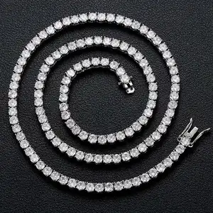 Wholesale Lab Grown Diamond Jewelry 14K/18K Solid Gold Lab Grown Diamond Tennis Chain Necklace