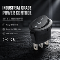 Interruptor de Palanca KCD1-D-4A 10A 250VAC 3 Posiciones SPDT IP40 I O II Ovalado Color Crema Blanco Certificado CE CQC Grado Industrial