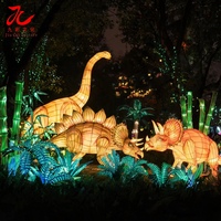 Lanterne LED personnalisée en forme de grand dragon ou de dinosaure pour exposition de lanternes, attraction nocturne en extérieur, zoo, spectacle de carnaval