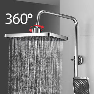 Ensemble de douche à main avec pommeau de douche pluie pressurisé, réglable sur trois niveaux, pour salle de bain - Product Image 2