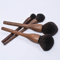 Dongmei – Lot de 5 pinceaux de maquillage pour poudre libre et blush, en bois de noyer noir de haute qualité, poils synthétiques sans cruauté animale