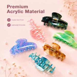 Lightweight Design Crystal Clear Acrylic Hair <b>Clip</b> with Strong <b>Spring</b> Grip Hair Claw for Smooth Everyday Hair Styling - Product Image 6