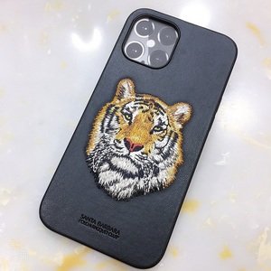 Custodia originale per POLO da ricamo per iPhone 12 13 14 14 Pro Max tigre lupo gatto Design posteriore borsa per <span class=keywords><strong>cellulare</strong></span> - Product Image 4