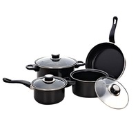 Batterie de cuisine OEM en fer raffiné, 11 pièces, avec couvercles en verre et poignées ergonomiques, pour la maison, les restaurants et les chefs, vente en gros