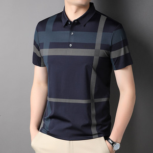 <span class=keywords><strong>Polo</strong></span> de Manga Corta a Rayas para Hombre, Estilo Casual, de Secado Rápido, Ropa de Punto Personalizada - Product Image 1
