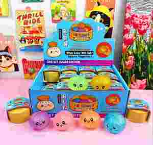 <b>Squishy</b> Colorful Dumpling TPR Material Stress Relief Fidget Toys rare Blind Boxes 24 Pieces Per Full Set for Ages 5-13+ Unisex - Product Image 1