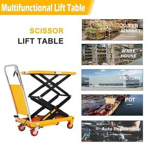 Ce認定300kgモバイルシザーリフト新しい地面手動ハンドリングリフター小型ロープロファイル - Product Image 2