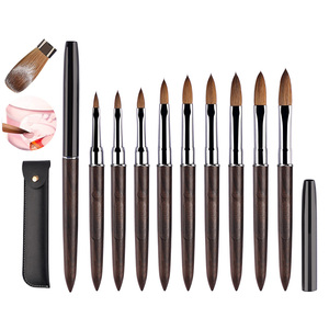 Pinceles de Uñas Acrílicos Kolinsky de Sable 100% Puro, Tamaños Premium 6, 8, 10, 12, 14, 16, 18, con Tapa, Venta al por Mayor para Salones de Manicura - Product Image 1