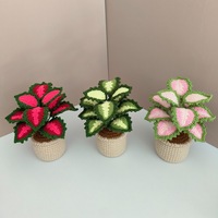 CLTF 2026 Mini plante en pot au crochet de haute qualité, faite à la main, calla, plante araignée, coleus, monstera, toujours verte, décoration de bureau