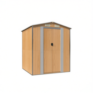 Caseta de Jardín de Acero Galvanizado Marrón Claro 75.6x75.2x87.8 Pulgadas para Almacenamiento en Exteriores - Product Image 1