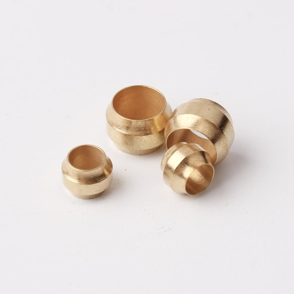 Brass Tube Fitting Compression Sleeve Oil Pipe Sealing Ring Ferrule Lubrication Fittings · image 3