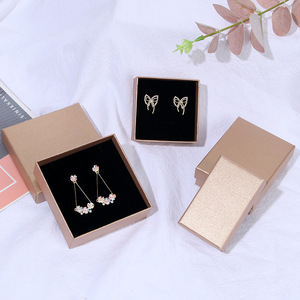Hot Sale Fashion Women Luxury Custom Logo Kraft Paper <b>Earring</b> Wedding <b>Gift</b> <b>Box</b> Wholesale Portable Flip Top Jewelry <b>Boxe</b> - Product Image 5
