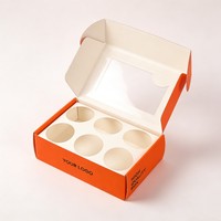 Boîtes à pâtisserie personnalisées en gros avec logo imprimé pour biscuits, mini-cupcakes, muffins, emballage en carton, boîte à mini-cupcakes à l'encre de soja