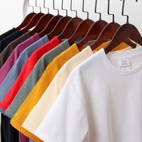 Logo personnalisé coton t-shirt ample col rond à manches courtes hommes classe uniforme publicité culture chemise vêtements de travail