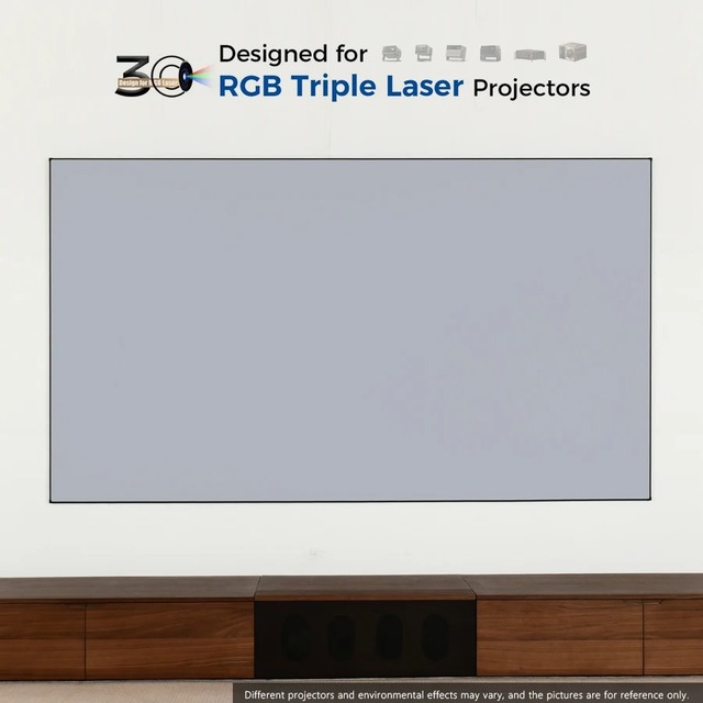 2026 New 3C Anti-Speckle Fixed Frame Projector Screen Gray 4K 8K Alr-screen for VisionMaster Max 4K RGB Triple Laser Projector