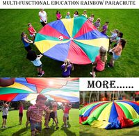 9ft mehrfarbiges Fallschirm spielzeug für Kinder Indoor Outdoor 8 Griffe Pädagogische Genossenschaft spiele für Kleinkinder
