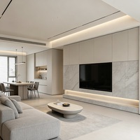 Mueble de TV Flotante Minimalista Blanco con Panel de Melamina E0 Ecológica, Bisagras de Cierre Suave y Almacenamiento Superior Integrado Oculto
