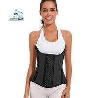 Nuevo corsé moldeador de látex de torso corto al por mayor con múltiples varillas de acero y compresión fuerte para aplanar la grasa del vientre