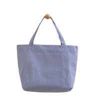 Sac fourre-tout à rayures verticales en tissu doux, sac à bandoulière avec doublure intérieure, plusieurs couleurs macaron pour femmes, idéal pour le shopping quotidien