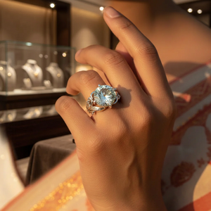 Anillo de plata con piedra transparente para mujer, joyería llamativa, regalo elegante - Product Image 3