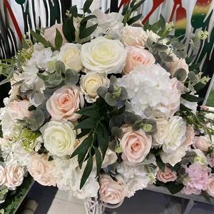 Белые розы серии, украшение для стола, украшение для свадебной вечеринки, Цветочная композиция, реквизит, настоящий сенсорный цветочный шар - Product Image 4