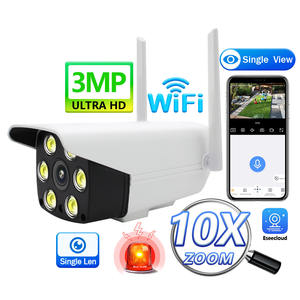 كاميرا رصاصية ذكية بدقة 3 ميجابكسل مع تنبيهات ذكية ووصول عن بعد، تتميز بتتبع حركة الإنسان وصفارة إنذار مدمجة ومقاومة للماء IP66 واتصال واي فاي - Product Image 1