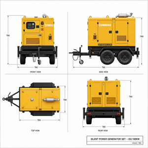 Groupe électrogène silencieux OEM Weichai 80 120 150 160 kW 90 kVA 2026 avec moteur diesel Cummins Ricardo à faible consommation de carburant - Product Image 2