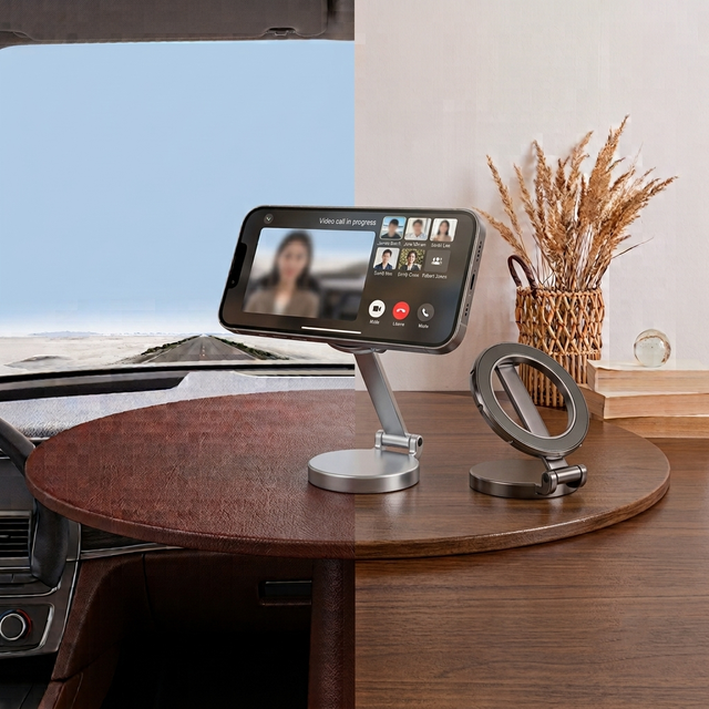 Magnetic Car Phone Holder | Flexible N52 Magnets 360° Rotation | Foldable Anti-Shake Stand | Z50 No Signal Interference Mount