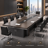 Table de conférence en bois moderne et durable E0, ensemble chaise de bureau, combinaison libre pour grande salle de conférence commerciale