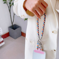 Lanière de téléphone portable détachable Crossbody Back Lanyard Collier Outdoor Thick Silver Hardware Anti Loss Cell Phone Bracelet Men