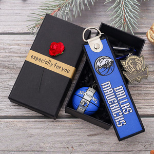 Double-Sided Woven Embroidered <strong>Lakers</strong> Warriors Keychain with Cultural Creative Design Birthday Gift in Gift Box - Product Image 4