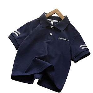 Polo d'été pour enfants à manches courtes, décontracté, séchage rapide, col à revers, respirant, T-shirt de sport tendance, vente en gros - Product Image 5