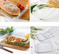 Plateau de cuisson rectangulaire en verre pour four Petit plat de cuisson en verre pour four