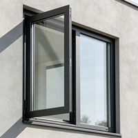 Ventana de Aluminio y Vidrio Abatible para Oficina Comercial, Resistente a la Intemperie, Anti-deformación y de Bajo Mantenimiento