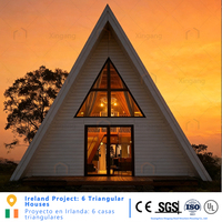 Maison modulaire préfabriquée de luxe, maisonnette modulaire préfabriquée, maison triangulaire à 2 étages, cabane mobile pour Airbnb, hôtel de villégiature