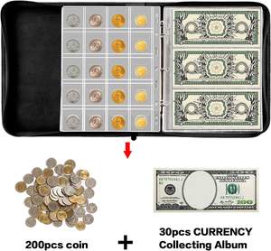 सिक्के एकत्रित पुस्तक धारक एलबम और 30 आस्तीन कागज पैसे प्रदर्शन भंडारण के मामले के लिए सिक्का मुद्रा संग्रह की आपूर्ति, स्टाम्प - Product Image 3